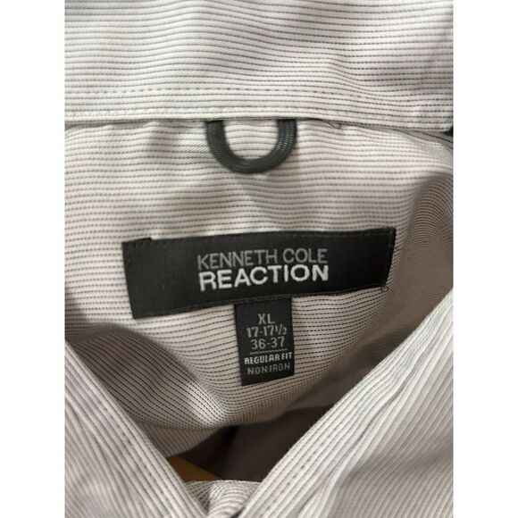 Kenneth Cole Reaction Men's X Large XL Shirt Long Sleeve Button Front Striped - Picture 4 of 4